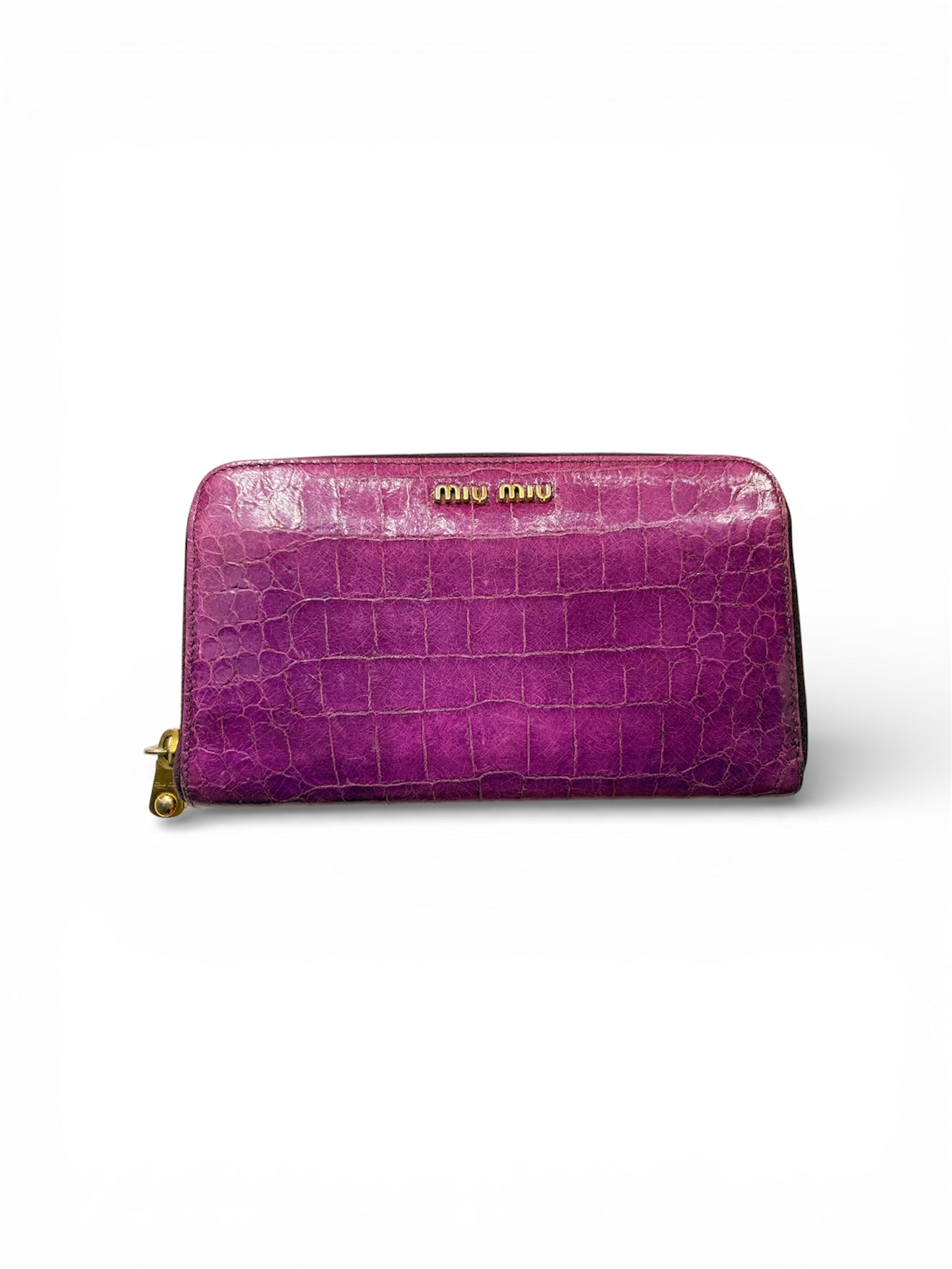 Miu Miu Croc Embossed Wallet