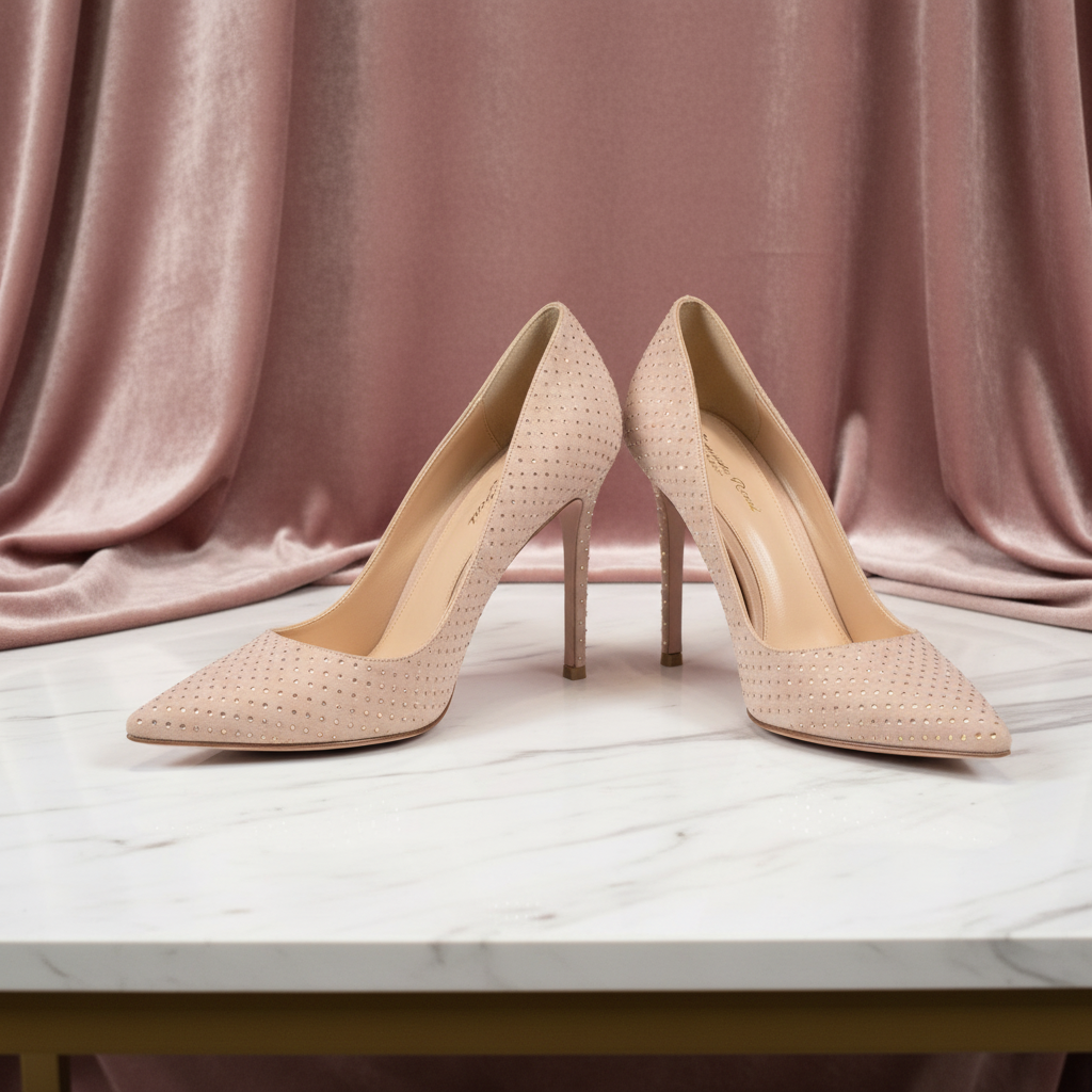 Luxurious heels with elegant background